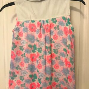 Like new super cute Kensie sleeveless girls size 10 denim and floral blouse